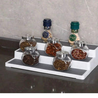 3 Tier Spice Rack Nonslip Storage Organizer with Stepped Design Kitchen Spice Organizers