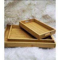 3 in 1 Bamboo Serving Tray Set Durable & Stylish Kitchen & Dining Essentials kitchen and dinning Serving Trays
