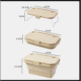 3 in 1 Foldable Collapsible Camping Hand Basket Picnic Basket That Converts to Table, Storage Unit, and Cutting Board