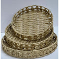 3 in 1 Handmade Rattan Deco Style Trays – Rectangular and Circular Options General Home - Decor Decorative Trays