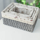 3 in 1 High Quality Weaved Baskets Available in Coffee, Grey, and Beige Brown