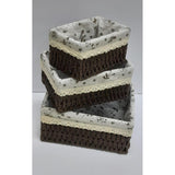 3 in 1 High Quality Weaved Baskets Available in Coffee, Grey, and Beige Brown
