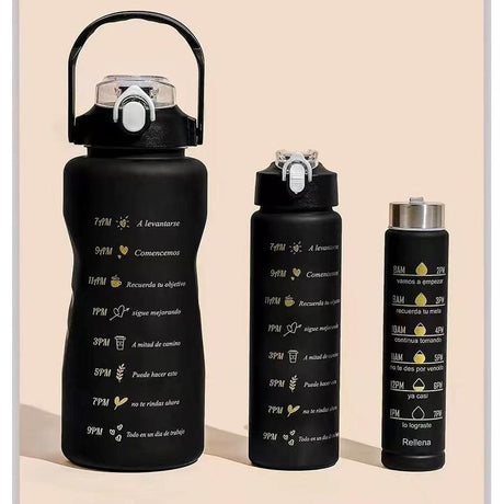 3 in 1 Motivational Water Bottle – 2L, 800ml, 300ml Capacity for Hydration on the Go