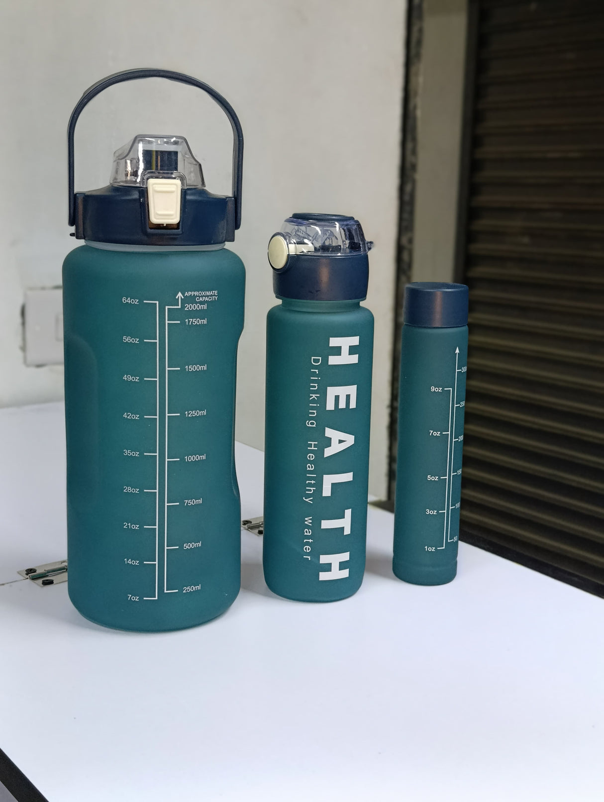 3 in 1 Motivational Water Bottles Set 2000ml 900ml 300ml