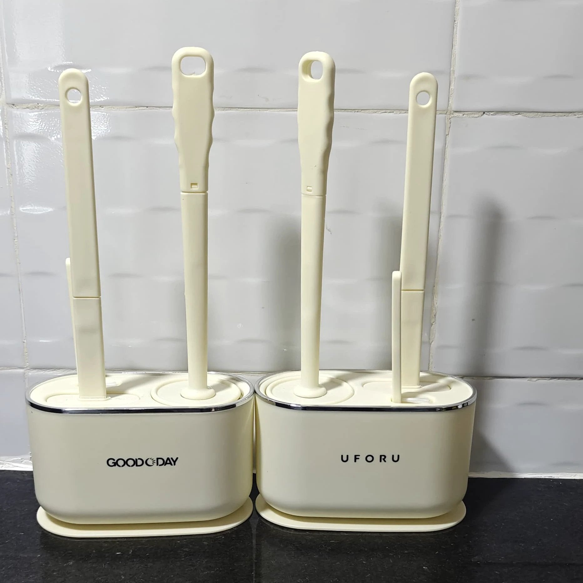 3 in 1 Multifunction Wall Mounted Toilet Cleaning Brush Cream White Cleaning brush Toilet Brushes