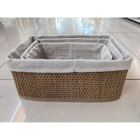 3-in-1 Organizing Wicker Basket Set Cotton rope basket Baskets