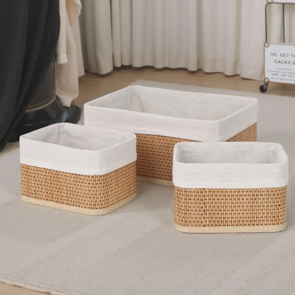 3-in-1 Organizing Wicker Basket Set Cotton rope basket Baskets