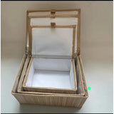 3 in 1 Organizing Wicker Baskets with Cover