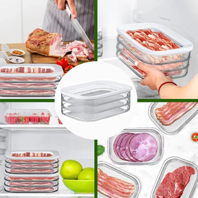 3-in-1 Stackable Bacon and Cheese Container Acrylic BPA-Free food storage Food Storage Containers