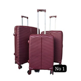 3 in 1 Unbreakable PP Suitcase Set | Zipper Closure, 360 Spinner Wheels, Telescopic Handle | Sizes: 75cm, 69cm, 59cm
