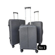3 in 1 Unbreakable PP Suitcase Set | Zipper Closure, 360 Spinner Wheels, Telescopic Handle | Sizes: 75cm, 69cm, 59cm