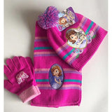 3-in-1 Winter Kids Cartoon Themed Beanie Hat, Scarf and Gloves Set