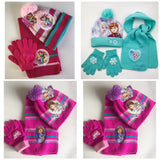 3-in-1 Winter Kids Cartoon Themed Beanie Hat, Scarf and Gloves Set
