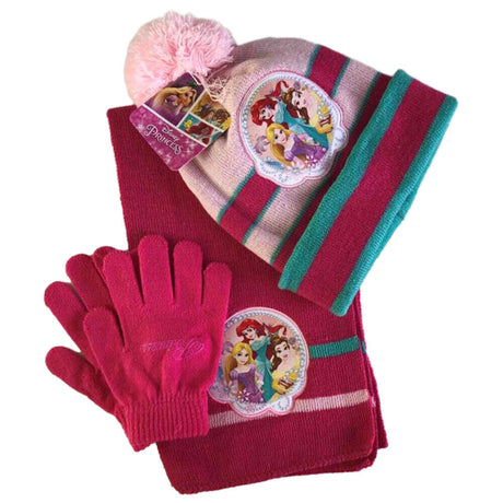 3-in-1 Winter Kids Cartoon Themed Beanie Hat, Scarf and Gloves Set