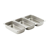 3 pcs Food Pan Inserts for SG 433/3 Triple Cheffing Dish | Stainless Steel Replacement Pans | 9 Liter Capacity Each