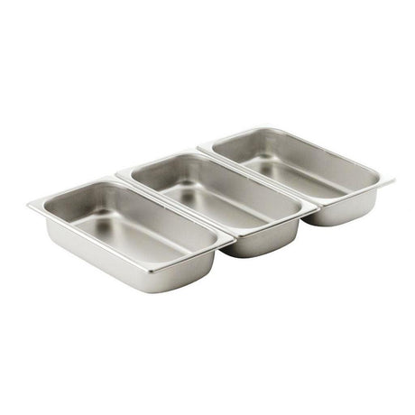 3 pcs Food Pan Inserts for SG 433/3 Triple Cheffing Dish | Stainless Steel Replacement Pans | 9 Liter Capacity Each