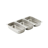 3 pcs Food Pan Inserts for SG 433/3 Triple Cheffing Dish | Stainless Steel Replacement Pans | 9 Liter Capacity Each