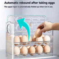 30 Grids Egg Storage Box | Large Capacity Transparent Egg Case Holder with Handle Storage Containers Egg Cups