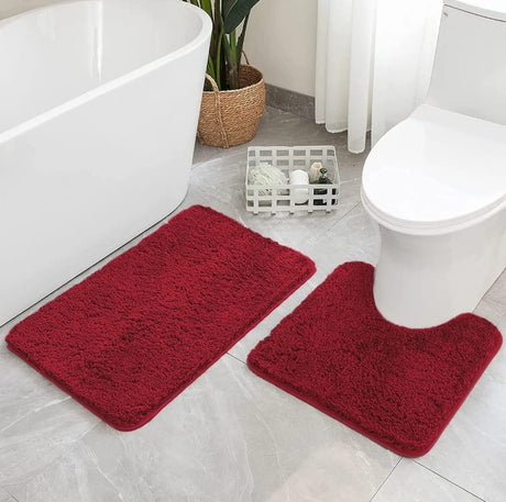 2-Piece Thick Microfibre Bathmat & Toilet Mat Set – Ultra Soft & Luxury Feel