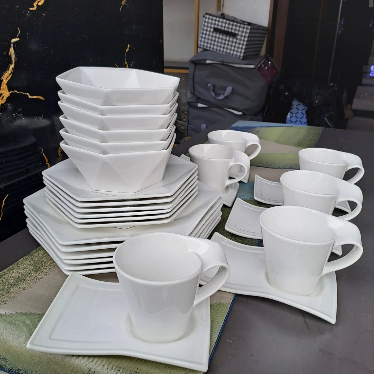 30pcs Hexagonal Dinner Set Kitchen appliances Kitchen Utensil Sets