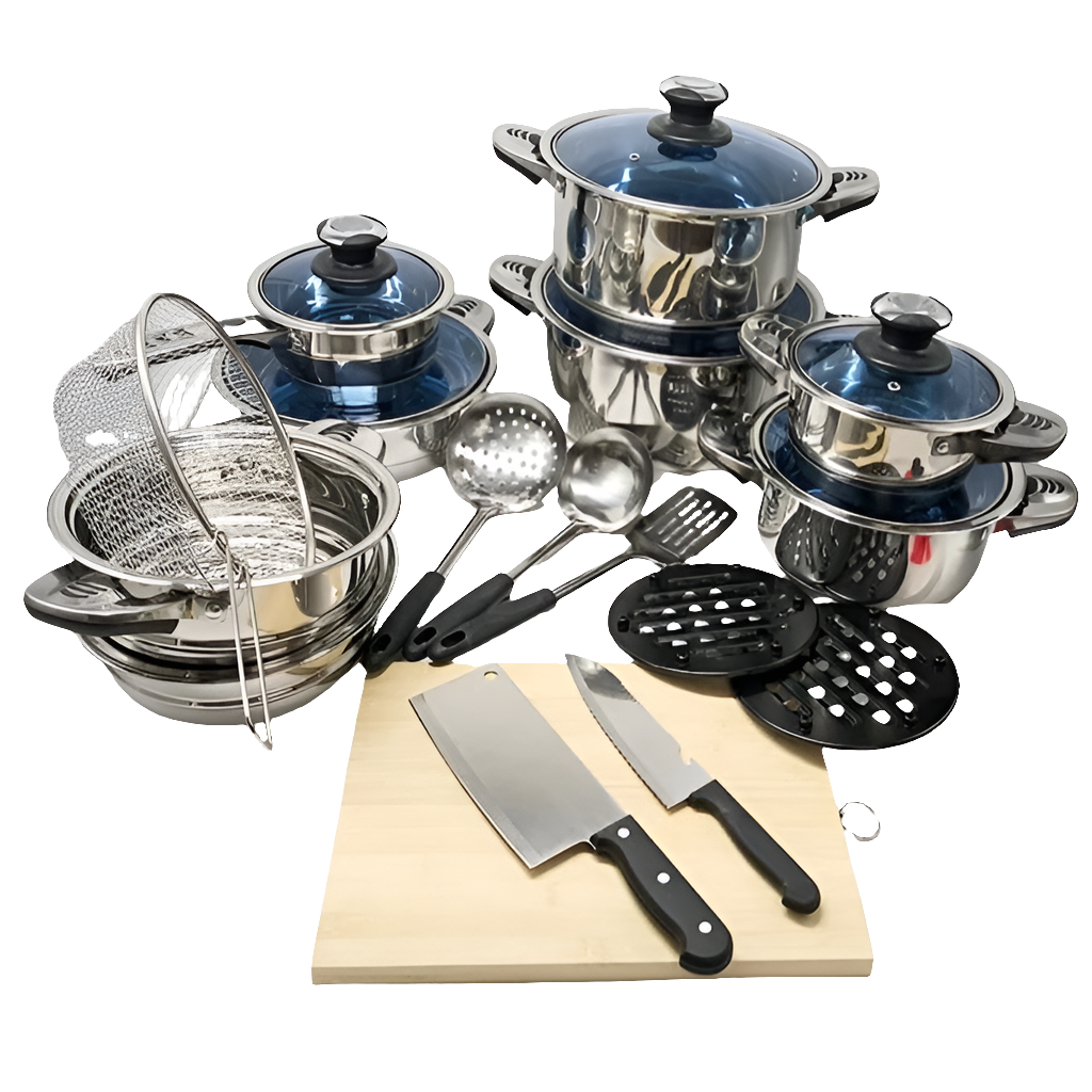 30pcs Marwa Stainless Steel Cookware Set with Induction Bottom