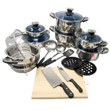 30pcs Marwa Stainless Steel Cookware Set with Induction Bottom