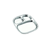 40 Piece No. 2 Oval Stainless Steel Pav Bhaji Plates Set | Partition Plates for MultiItem Serving | Durable & Stackable