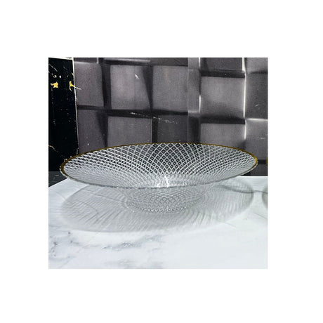 32cm x 8cm Durable Acrylic Nordic Fruit Tray with an Elegant Gold Rim | Portable & Lightweight Serving Tray | Green, Clear