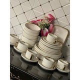 32pcs Gold Realm Porcelain Dinner Set Elegant Full Service for 6. Dinnerware Sets