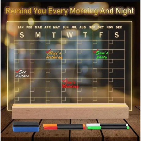 33x23 cm Office Home Desktop Planner with LED Stand With Pens, Pen Holder, & Eraser