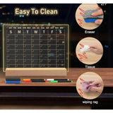 33x23 cm Office Home Desktop Planner with LED Stand With Pens, Pen Holder, & Eraser