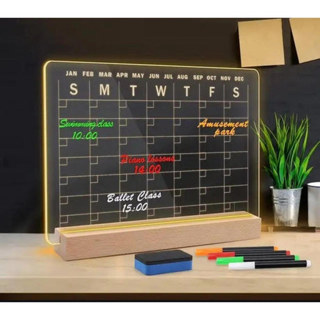 33x23 cm Office Home Desktop Planner with LED Stand With Pens, Pen Holder, & Eraser