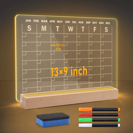 33x23 cm Office Home Desktop Planner with LED Stand With Pens, Pen Holder, & Eraser