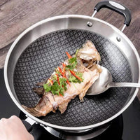 34cm Antiscalding Stainless Steel Deep Pan Perfect for Deep Frying Cookware Cookware