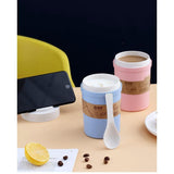 350ml Wheat Straw Soup Cup with Spoon – Leak-Proof and Eco-Friendly Thermoses