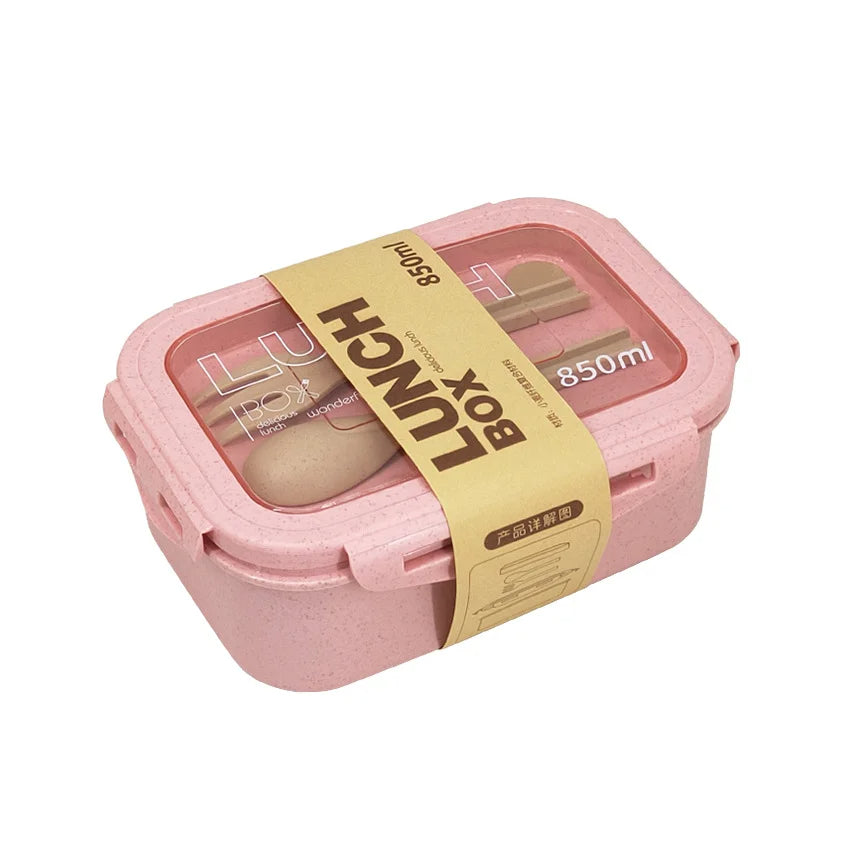 Bento Lunch Box with 2 Compartments and Spoons- Furaha Finds Kenya