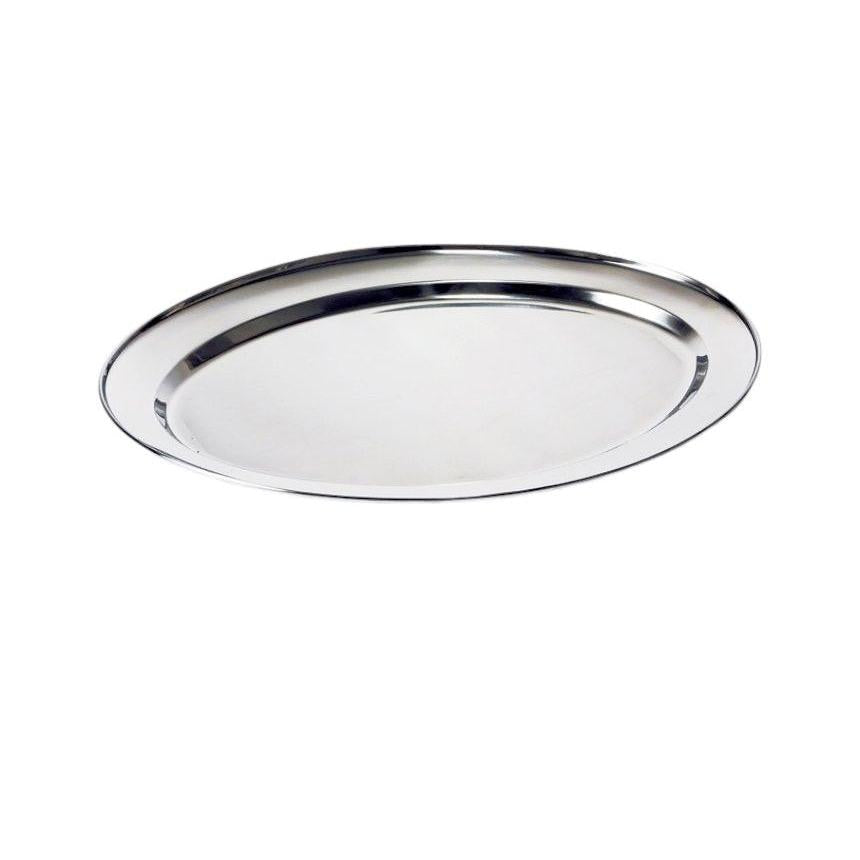 36 pcs 45 cm Stainless Steel Oval Plates (Light) Set