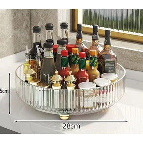 360 Degree Rotating Turntable Organizer Space Saving Storage Tray Bathroom Storage Spice Organizers