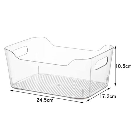 3pcs Acrylic Multipurpose Organizers Clear Storage for Fridge, Cosmetics, Kitchen, and Bathroom - 24.5x17.2x10.5cm