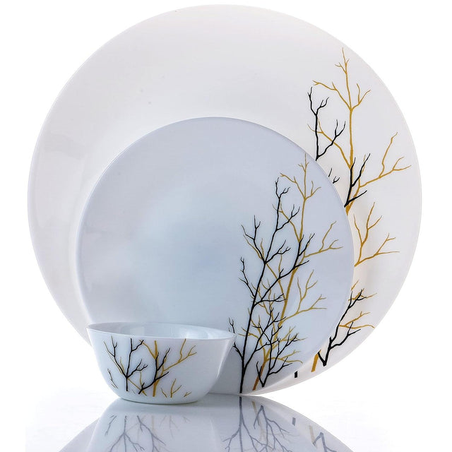36pcs 7.5" Classique Side Plates | Golden Fall Design, Elegant Porcelain Side Plates for Dining
