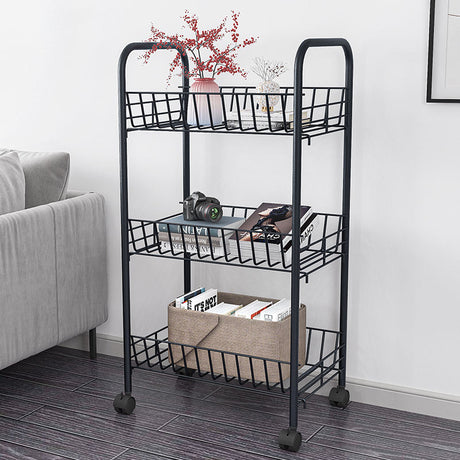 Metallic Organizer Stand with Wheels | 40cm x 26cm x 70cm- Furaha Finds Kenya