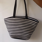 Large Capacity Straw Woven Bag - 45x27cm