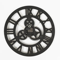 3D Roman Vintage Gear Pocket Wall Clock Gold, Antique Style Living Room Decor