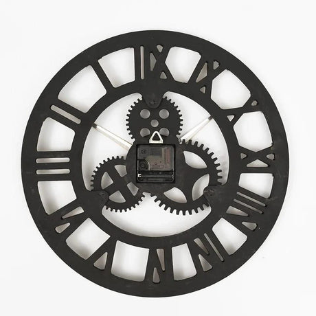 3D Roman Vintage Gear Pocket Wall Clock Gold, Antique Style Living Room Decor