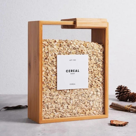 3L Bamboo Dry Food and Cereals Storage Container – Glass with Bamboo Lid