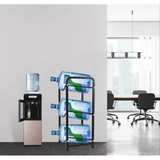 3Tier Water Bottle Holder Rack Heavy Duty Carbon Steel, Rust Proof, Space Saving Design Black