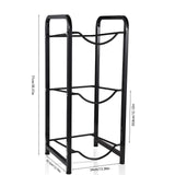 3Tier Water Bottle Holder Rack Heavy Duty Carbon Steel, Rust Proof, Space Saving Design Black
