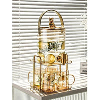 3.6L Luxury Glass Cold Water Jug with Faucet – Large Capacity, High Temperature Resistant, Includes 4 Mugs tableware Serving Pitchers & Carafes