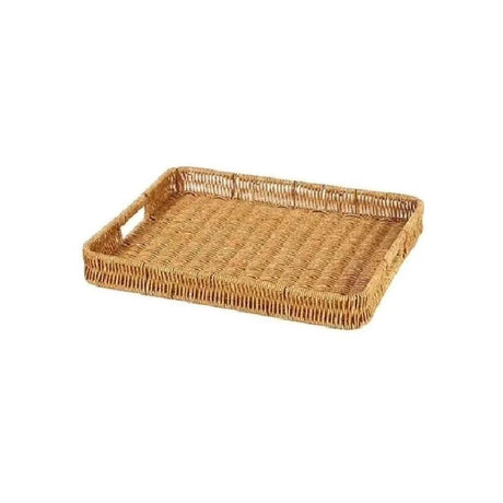 3in1 Handwoven Rattan Decorative Trays | Available in Rectangular and Circular Shapes | Ideal For Living Room, Kitchen, Or Dining Room Decor Serving Ware Decorative Trays