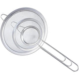 3in1 Metallic Sieve Set | Durable Stainless Steel Sifters | 10 cm, 12 cm, 14 cm | Ideal for Straining, Sifting, and Rinsing | Stackable Kitchen Tool Kitchen Gadgets Kitchen Tools & Utensils